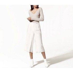 Aritzia Babaton White Lazarus High Waist Wide Leg Culottes Size 6